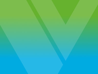 Farbverlauf in Grün und Blau mit dem "V" der Stadtwerke